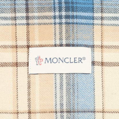シャツ チェック コットン ベージュ ブルー モンクレール トップス MONCLER