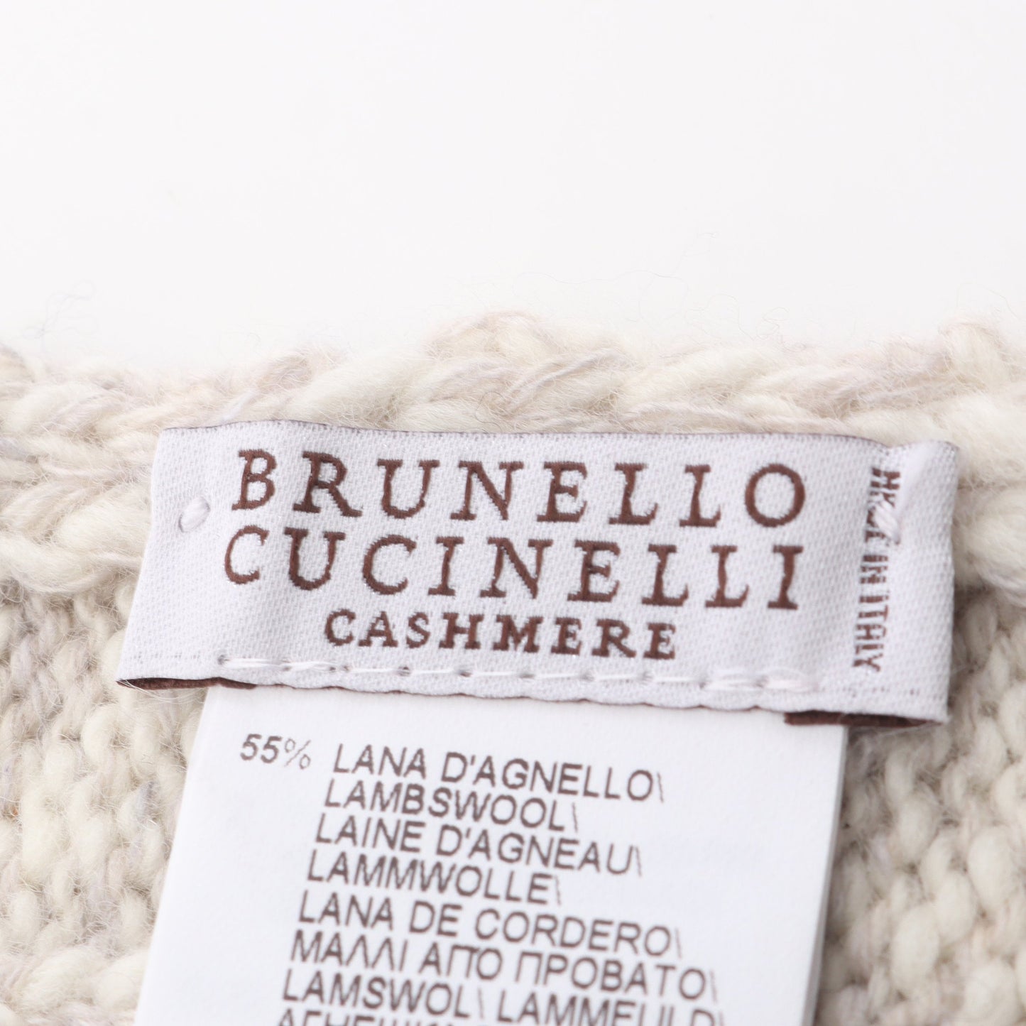 マフラー リブ ウール カシミヤ グレーベージュ ブルネロクチネリ 財布・小物 BRUNELLO CUCINELLI