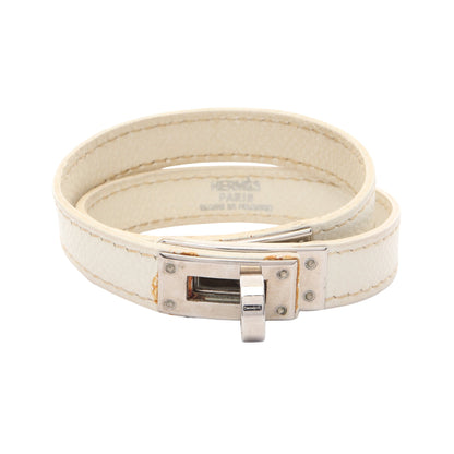 ケリー ドゥブルトゥール ブレスレット レザー ホワイト □I刻印 エルメス アクセサリー HERMES