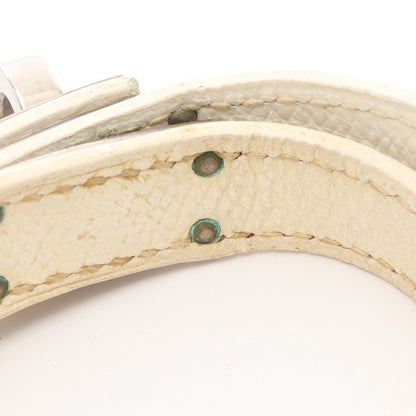 ケリー ドゥブルトゥール ブレスレット レザー ホワイト □I刻印 エルメス アクセサリー HERMES