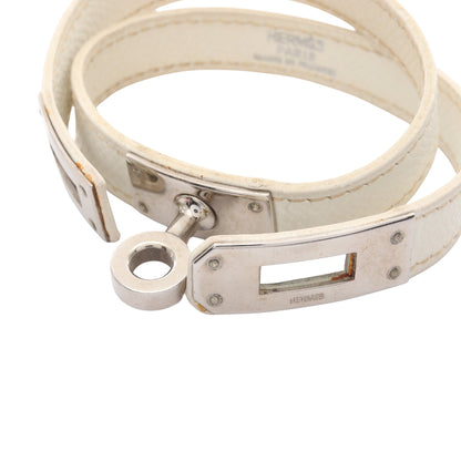 ケリー ドゥブルトゥール ブレスレット レザー ホワイト □I刻印 エルメス アクセサリー HERMES