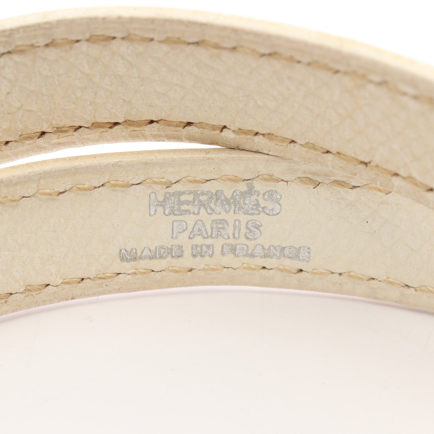 ケリー ドゥブルトゥール ブレスレット レザー ホワイト □I刻印 エルメス アクセサリー HERMES