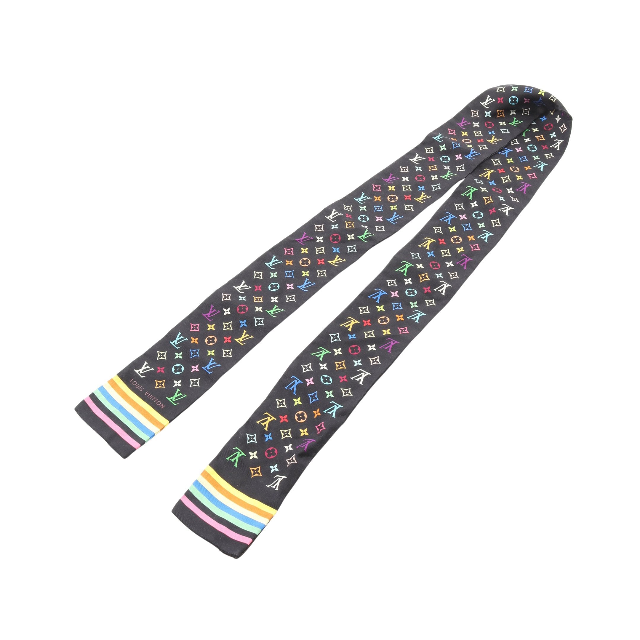 バンドースカーフ モノグラムマルチ スカーフ シルク ブラック マルチ