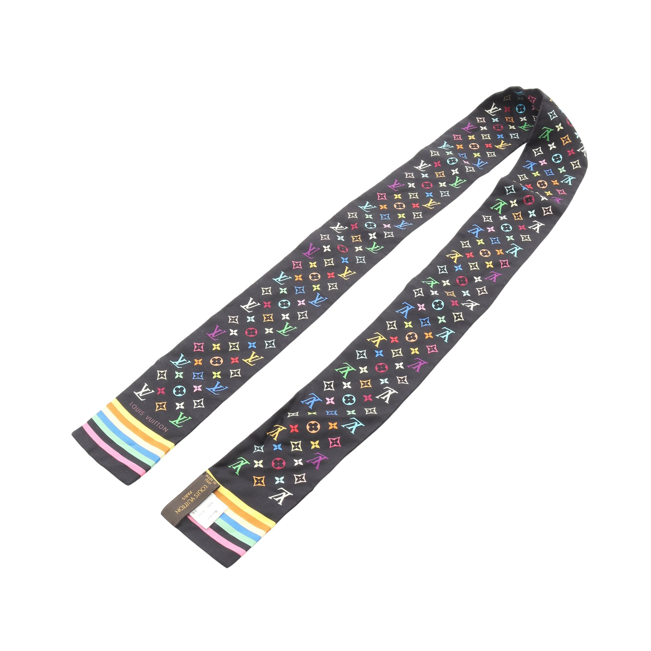 バンドースカーフ モノグラムマルチ スカーフ シルク ブラック マルチ