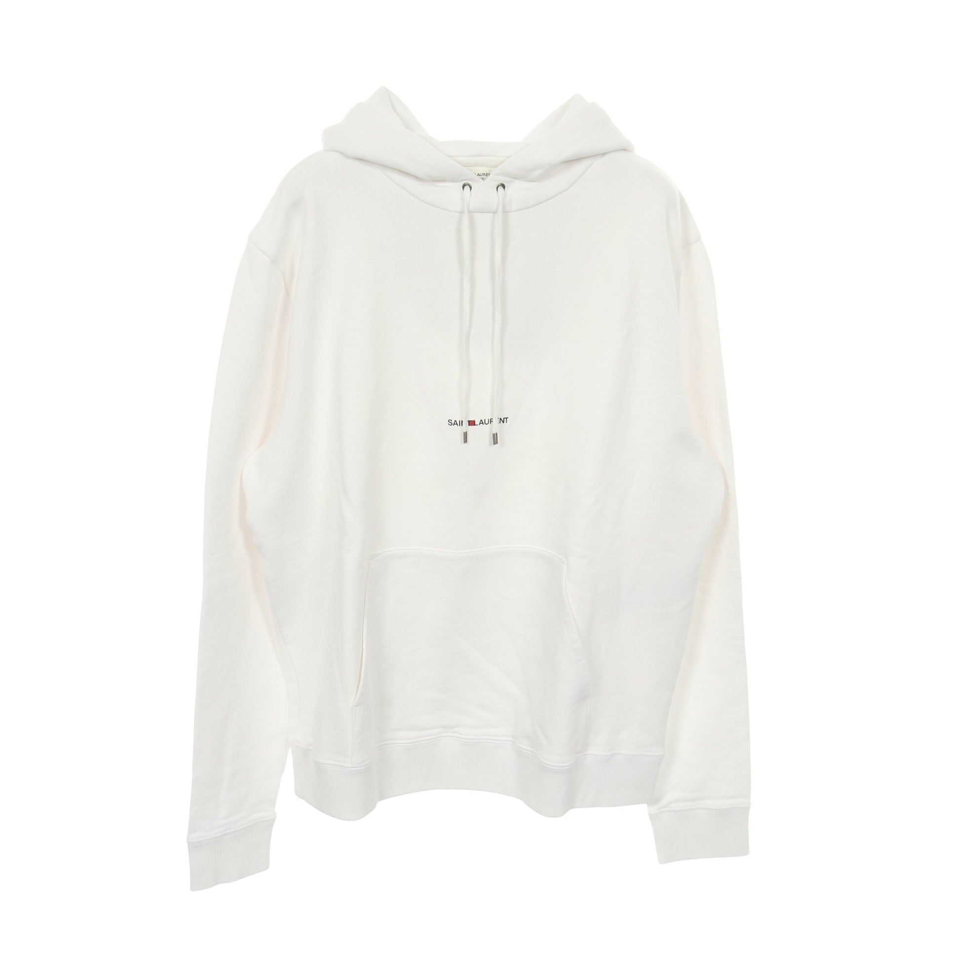 ロゴプリント プルオーバーパーカー コットン ホワイト サンローランパリ トップス SAINT LAURENT PARIS