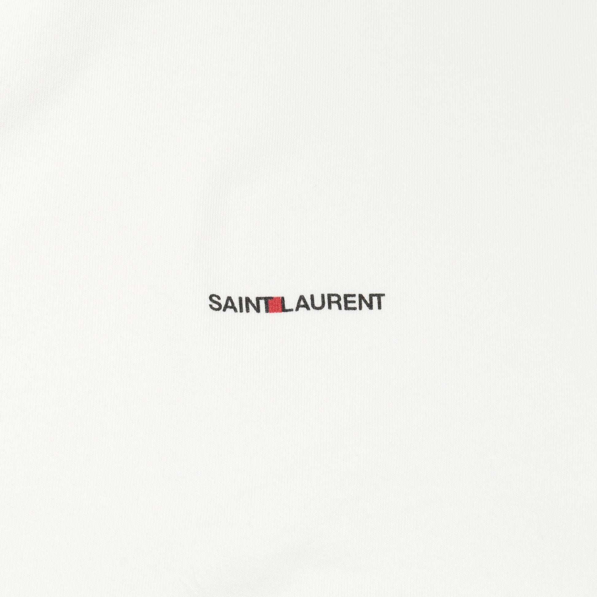 ロゴプリント プルオーバーパーカー コットン ホワイト サンローランパリ トップス SAINT LAURENT PARIS
