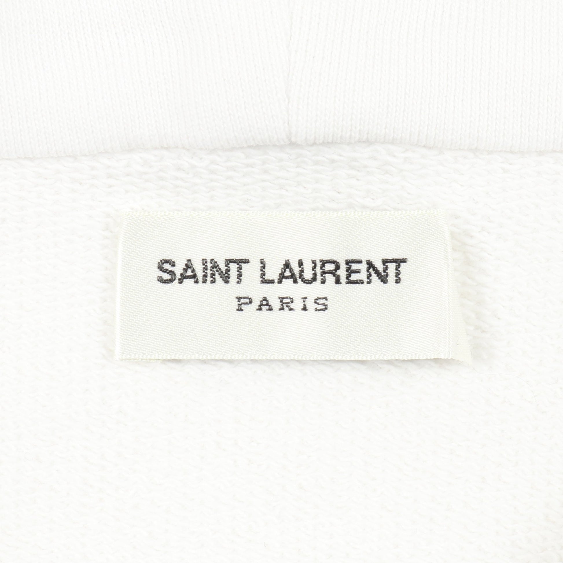 ロゴプリント プルオーバーパーカー コットン ホワイト サンローランパリ トップス SAINT LAURENT PARIS