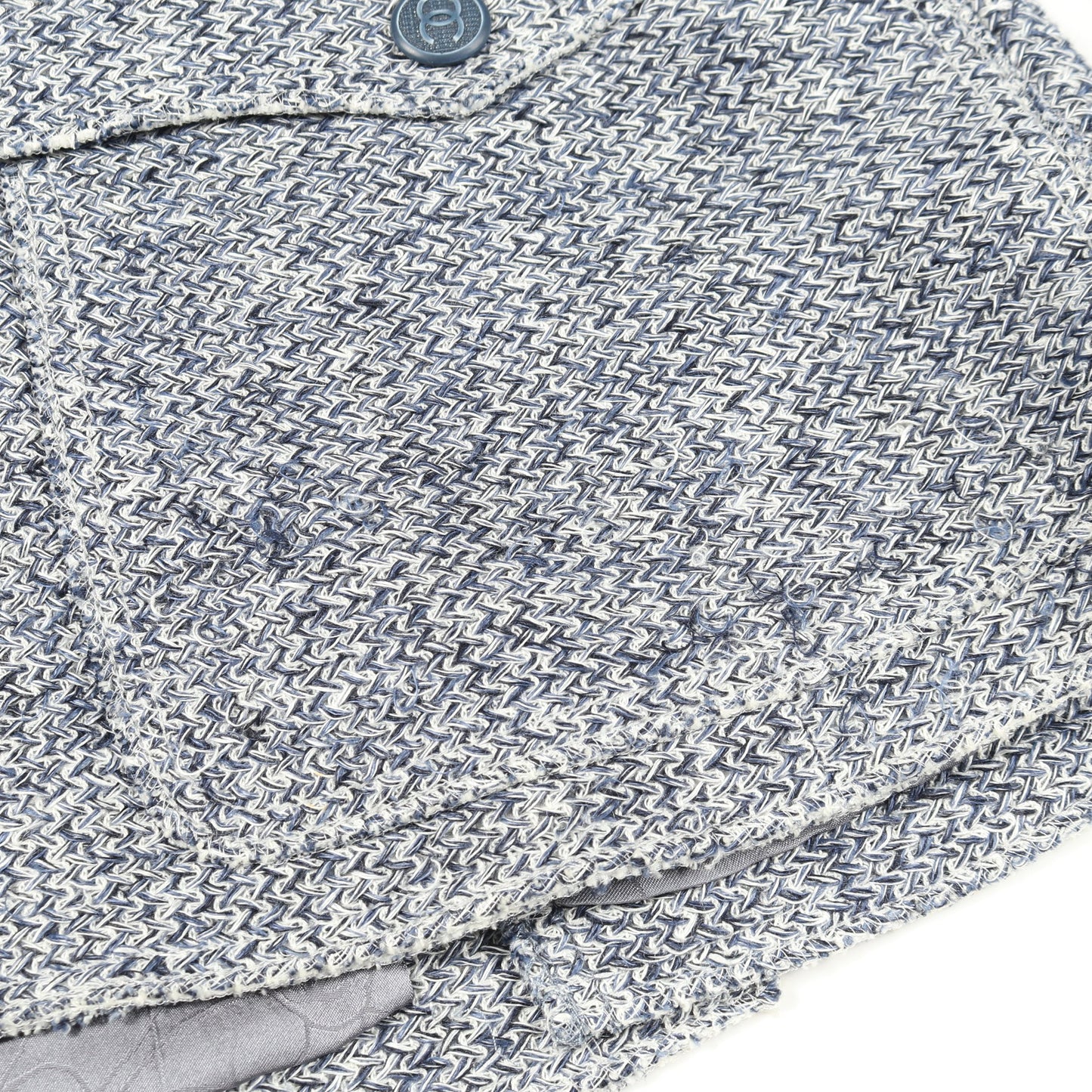 ツイードジャケット テーラードジャケット リネン コットン ネイビー ホワイト 03P シャネル アウター CHANEL