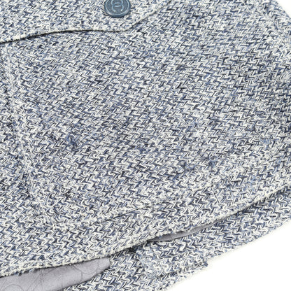 ツイードジャケット テーラードジャケット リネン コットン ネイビー ホワイト 03P シャネル アウター CHANEL