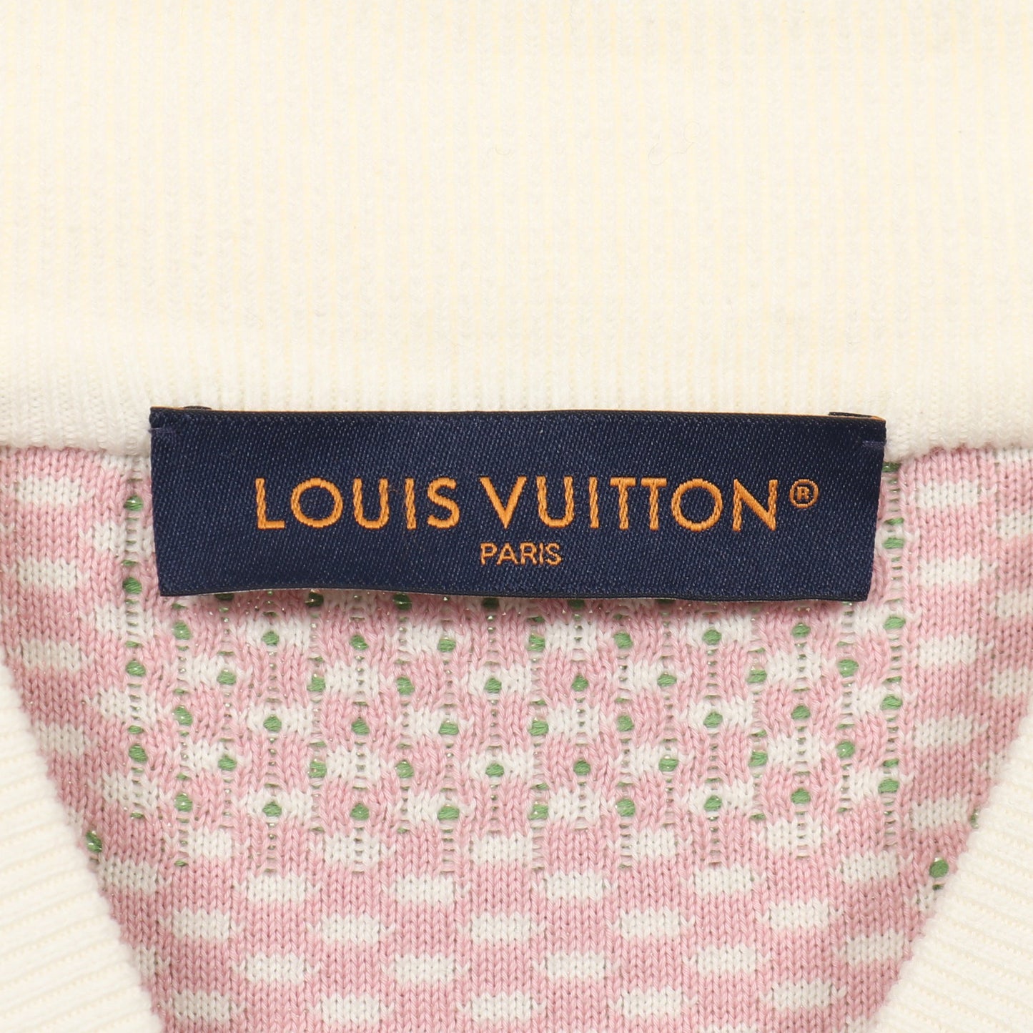 ダミエジャカード ジップスルー ブルゾン コットン オフホワイト ピンク グリーン ルイヴィトン アウター LOUIS VUITTON