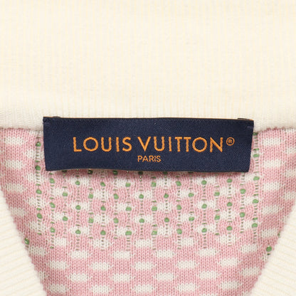 ダミエジャカード ジップスルー ブルゾン コットン オフホワイト ピンク グリーン ルイヴィトン アウター LOUIS VUITTON