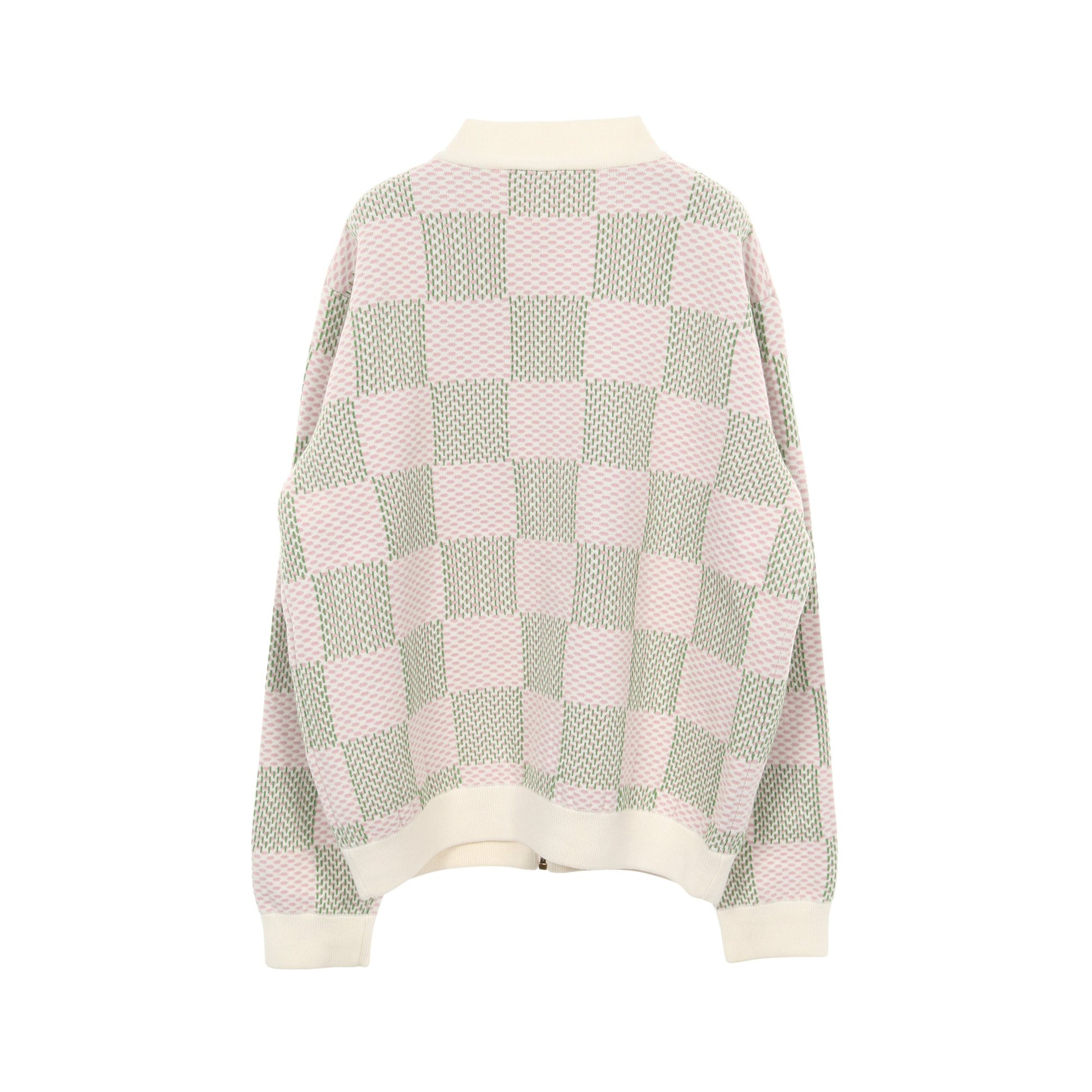 ダミエジャカード ジップスルー ブルゾン コットン オフホワイト ピンク グリーン ルイヴィトン アウター LOUIS VUITTON