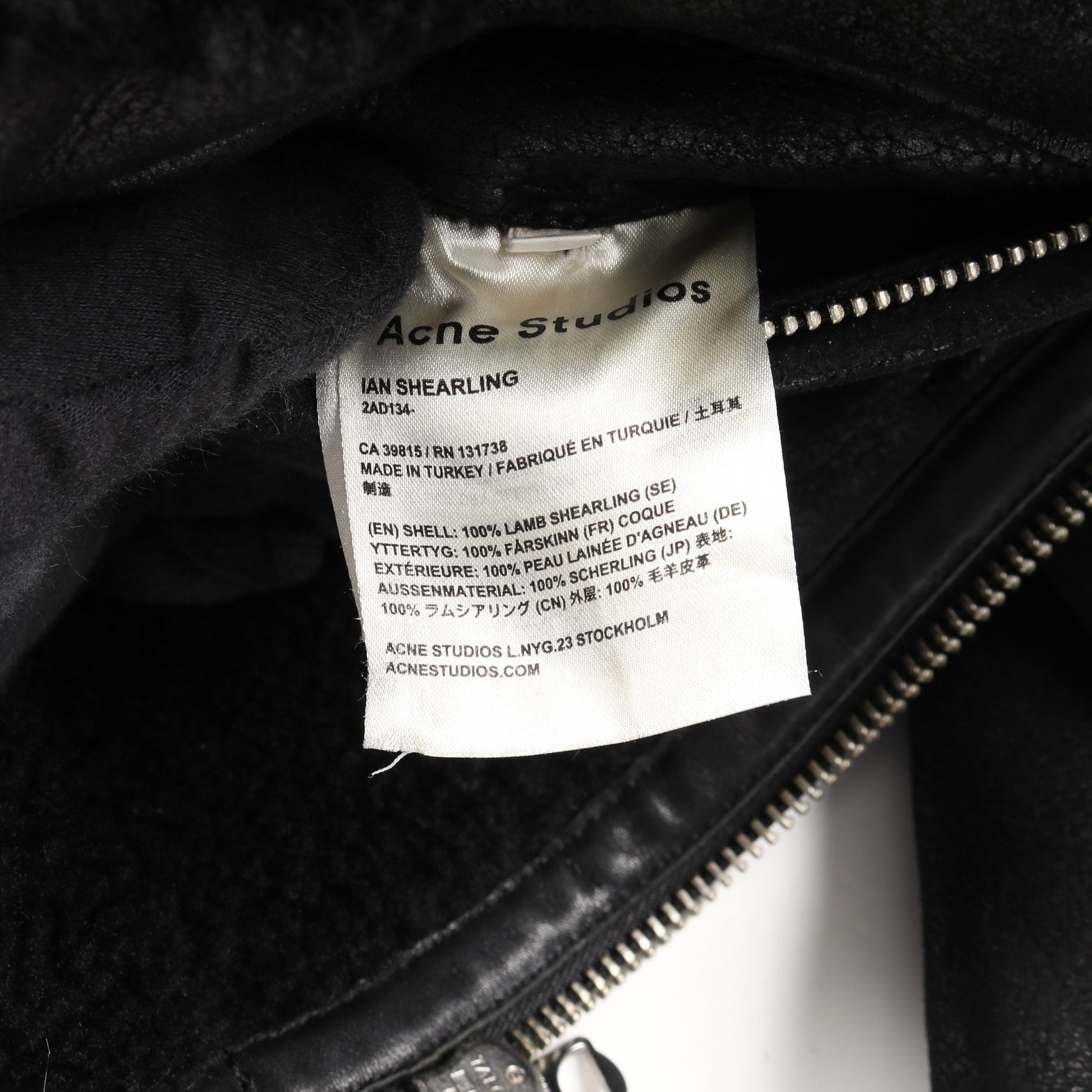 Ian Shearling Jacket ムートンジャケット レザージャケット ムートン ブラック アクネストゥディオズ アウター Acne Studios