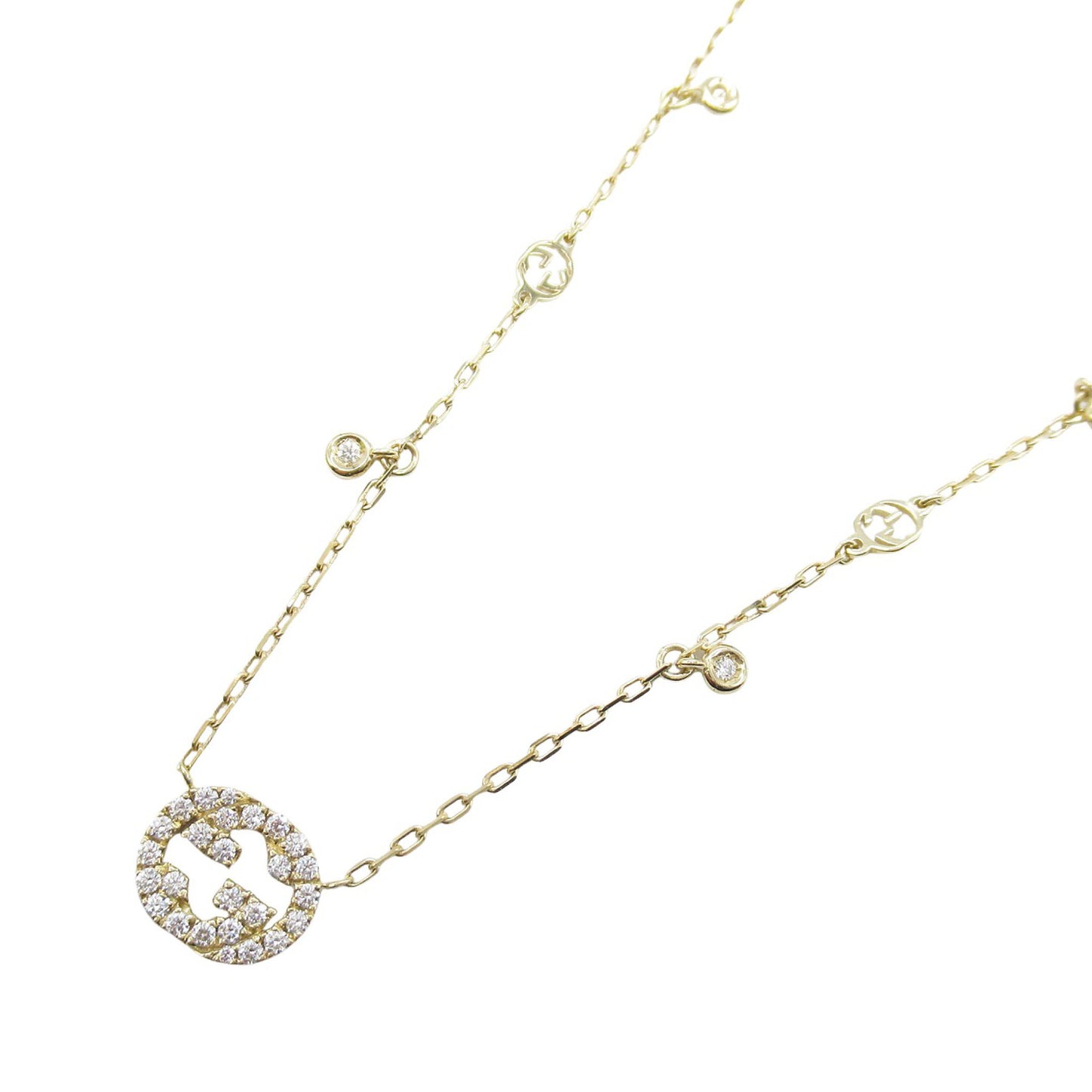 インターロッキング ダイヤ ネックレス ネックレス K18YG ダイヤモンド イエローゴールド クリア グッチ アクセサリー GUCCI