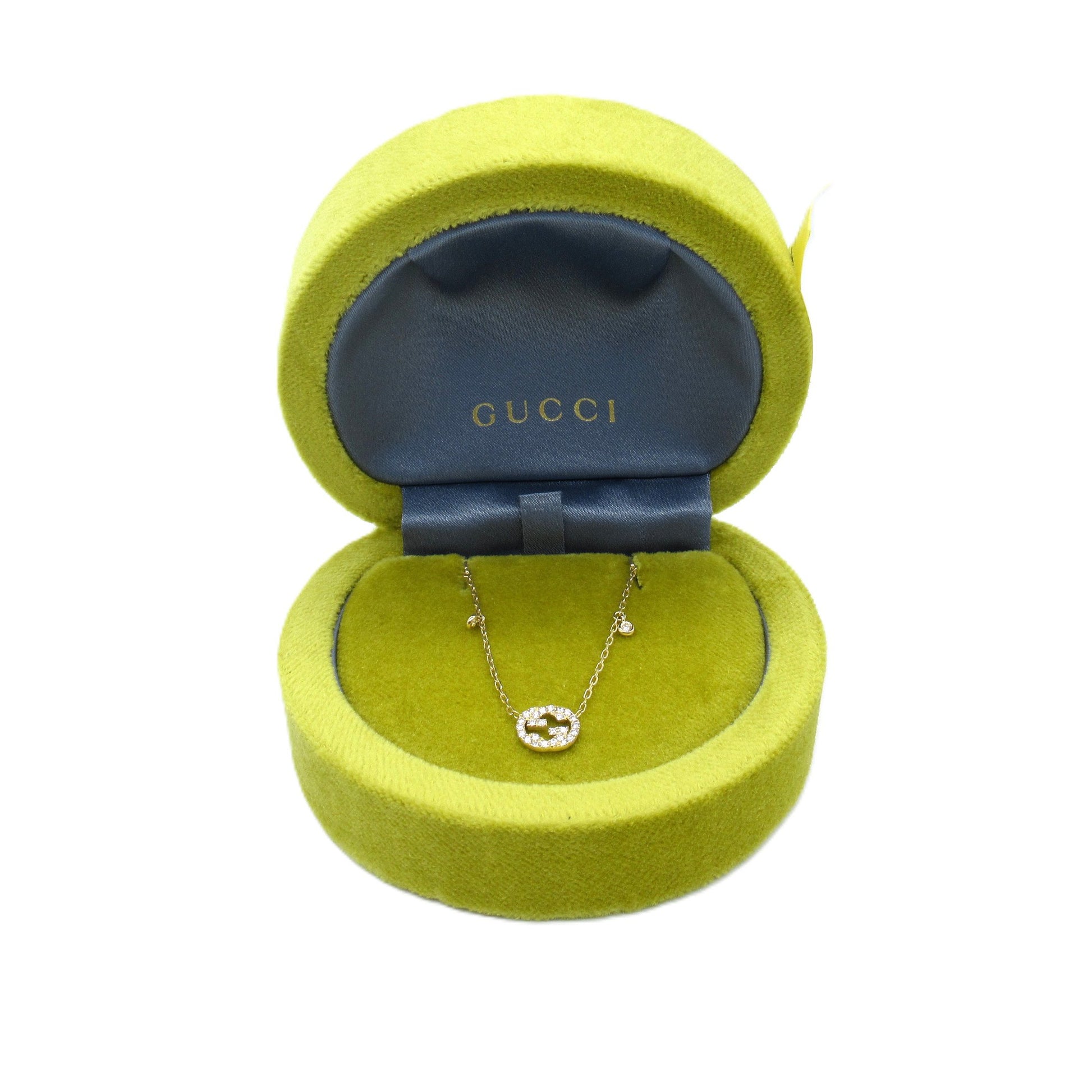 インターロッキング ダイヤ ネックレス ネックレス K18YG ダイヤモンド イエローゴールド クリア グッチ アクセサリー GUCCI