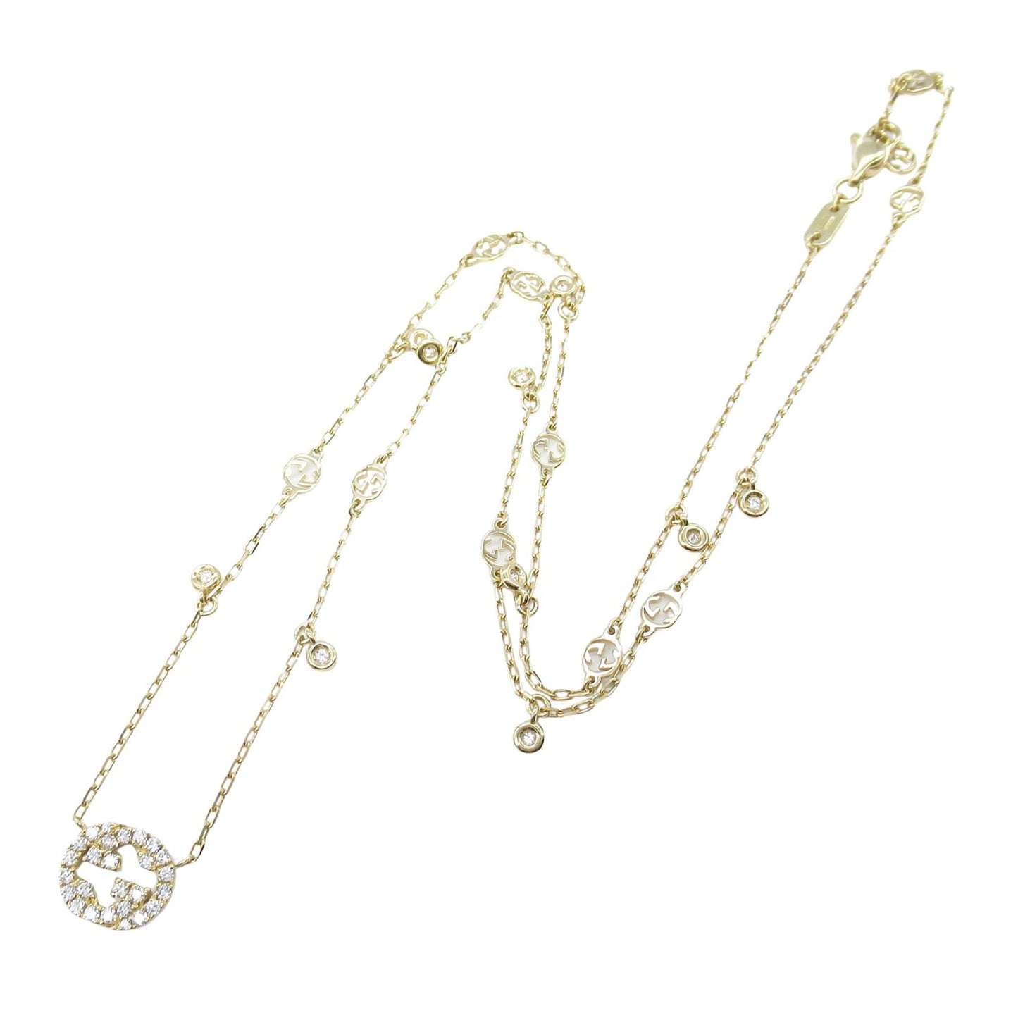 インターロッキング ダイヤ ネックレス ネックレス K18YG ダイヤモンド イエローゴールド クリア グッチ アクセサリー GUCCI