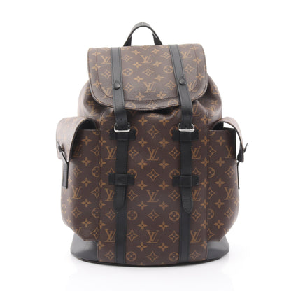 クリストファー MM モノグラムマカサー バックパック リュックサック PVC レザー ブラウン ブラック ルイヴィトン バッグ LOUIS VUITTON