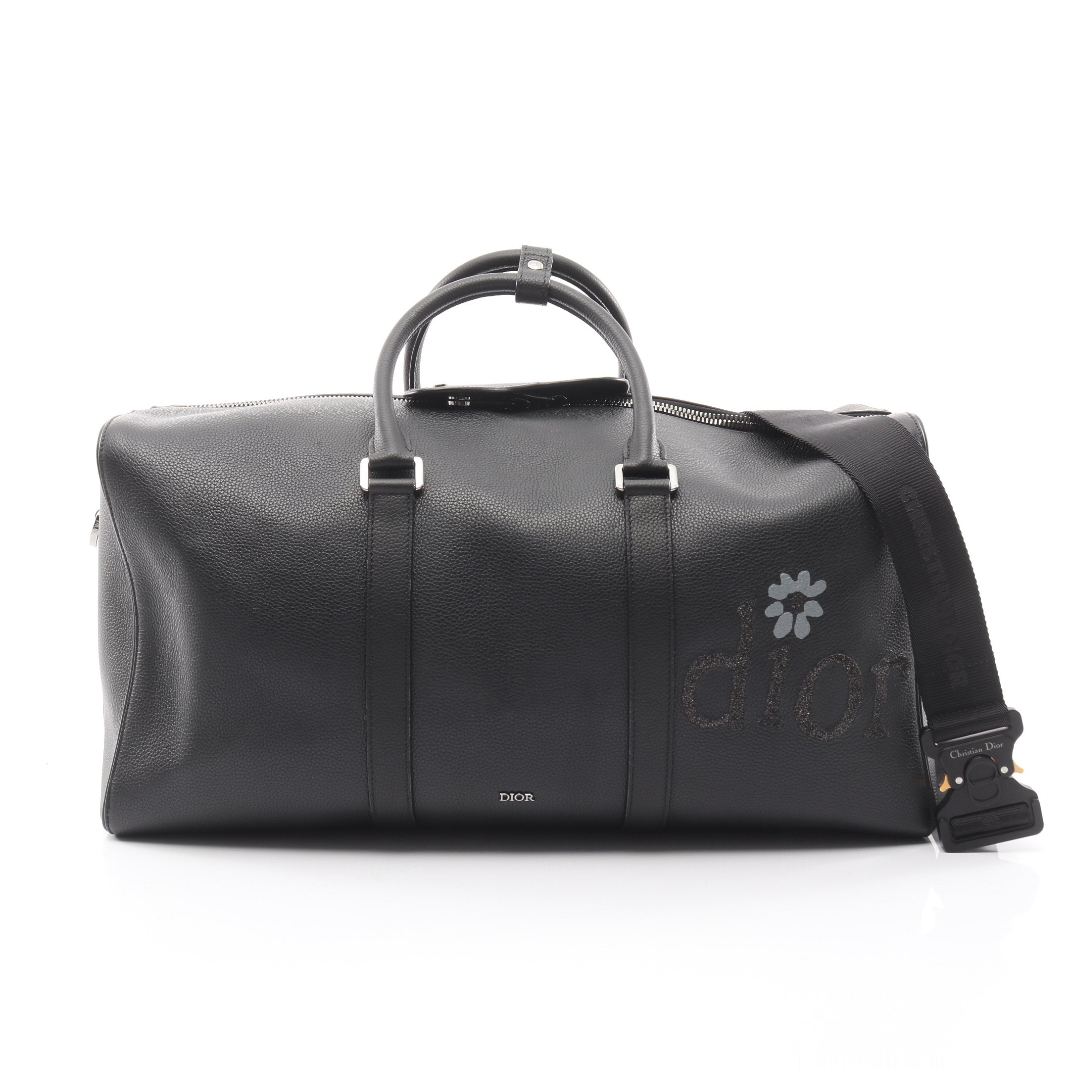 DIOR × ERL サドルバッグ ボストンバッグ レザー ブラック 2WAY