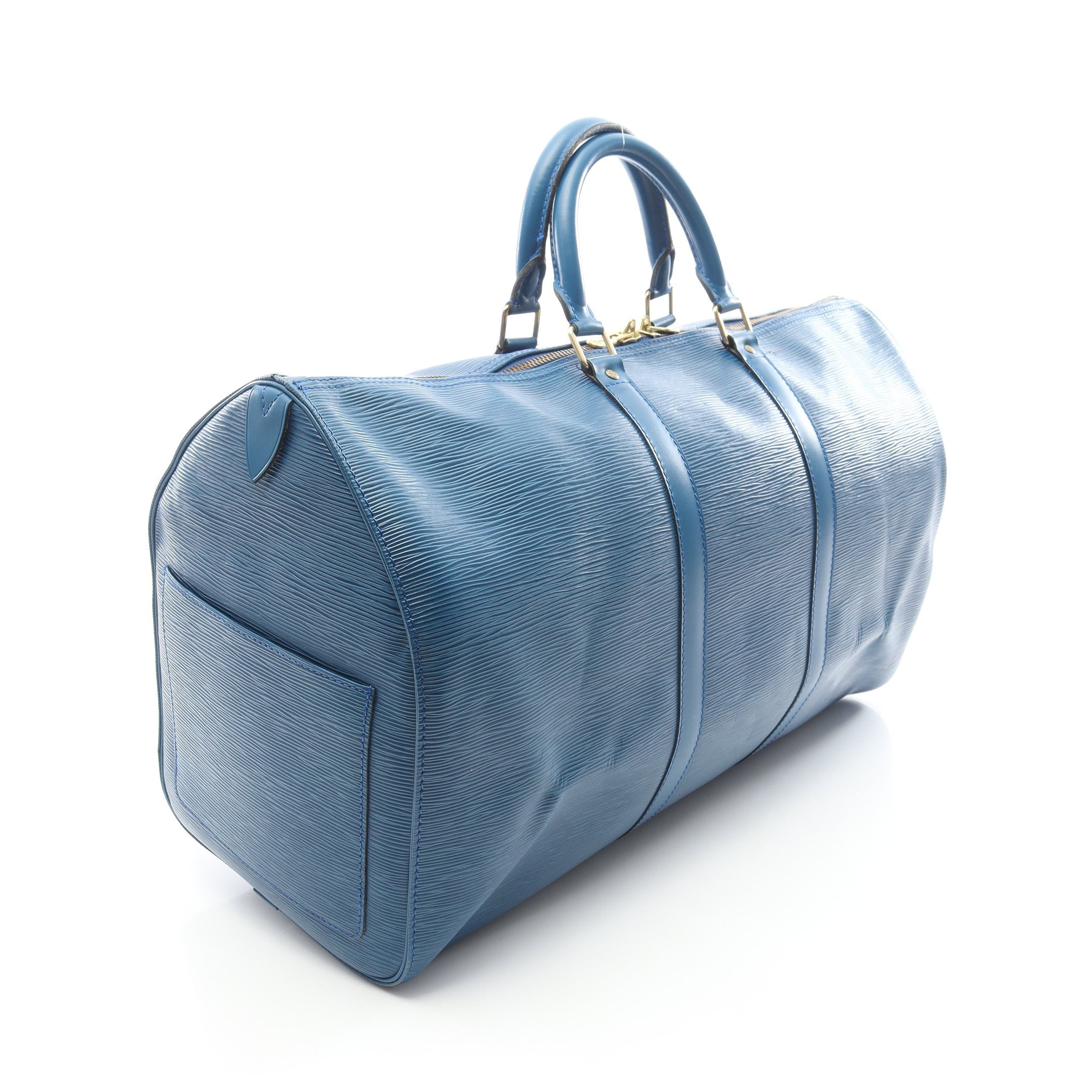 キーポル50 エピ トレドブルー ボストンバッグ レザー ブルー ルイ