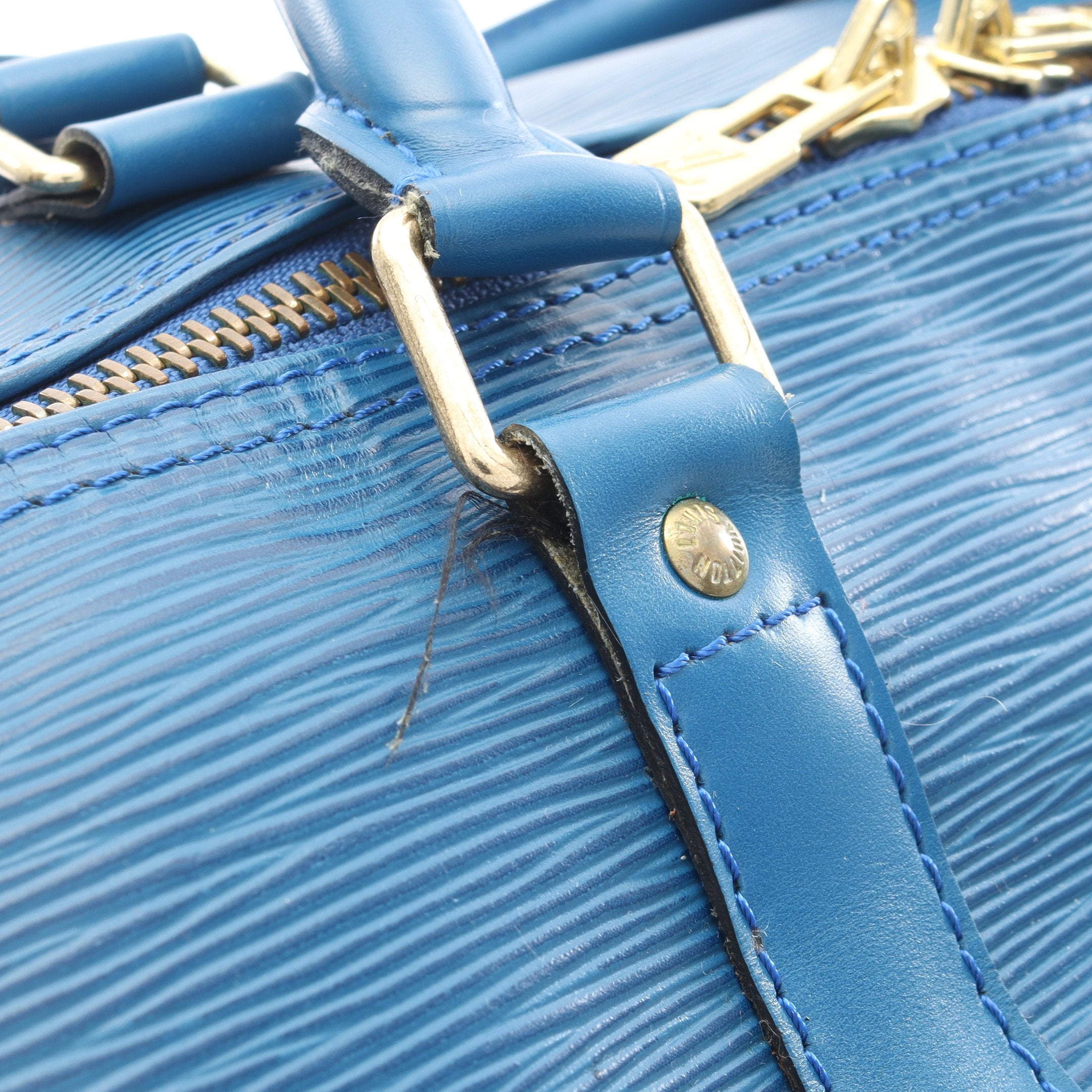 キーポル50 エピ トレドブルー ボストンバッグ レザー ブルー ルイ