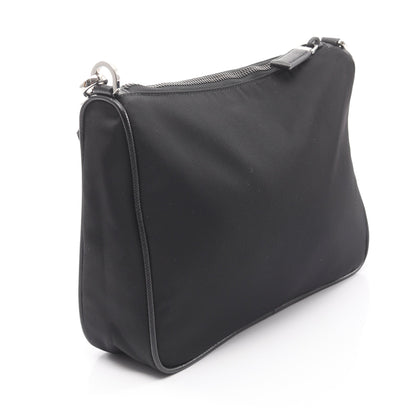 TESSUTO+SAFFIANO Re-nylon ショルダーバッグ ナイロン サフィアーノレザー ブラック プラダ バッグ PRADA