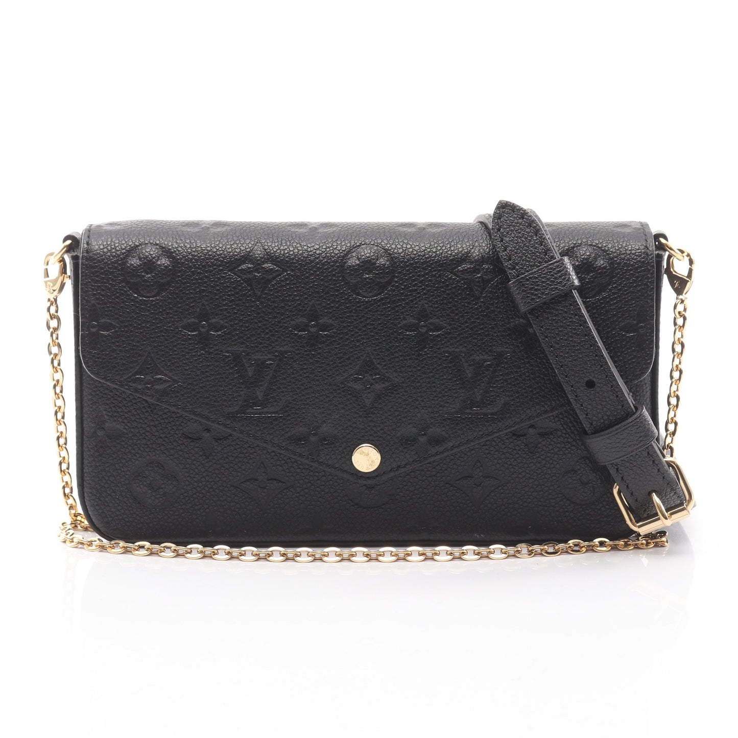 ポシェット フェリシー モノグラムアンプラント ノワール チェーンウォレット レザー ブラック 2WAY 別売りショルダーストラップ付き ルイヴィトン バッグ LOUIS VUITTON