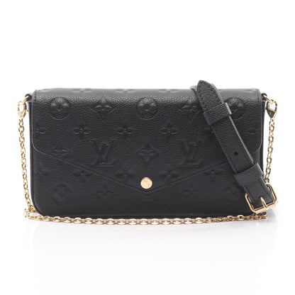 ポシェット フェリシー モノグラムアンプラント ノワール チェーンウォレット レザー ブラック 2WAY 別売りショルダーストラップ付き ルイヴィトン バッグ LOUIS VUITTON
