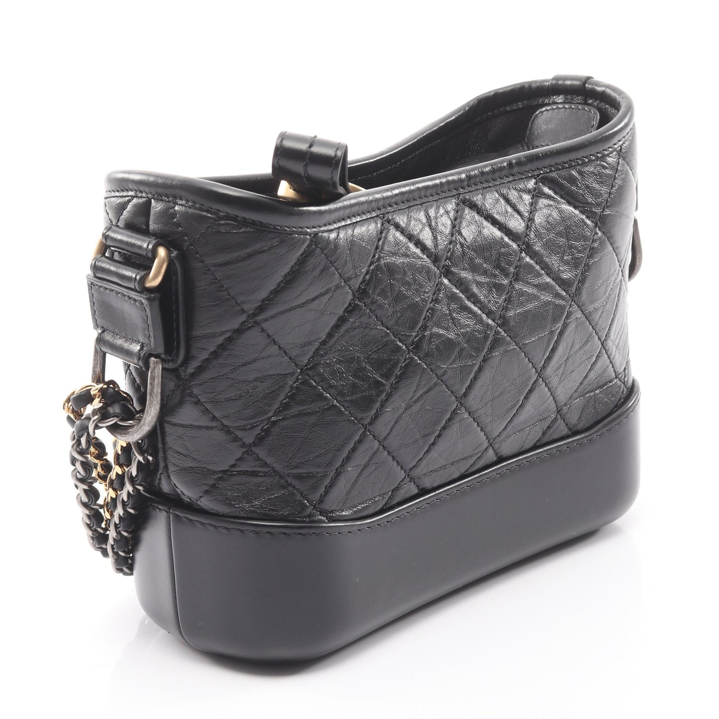 ガブリエル ドゥ シャネル スモール ホーボー チェーンショルダーバッグ レザー ブラック コンビ金具 シャネル バッグ CHANEL