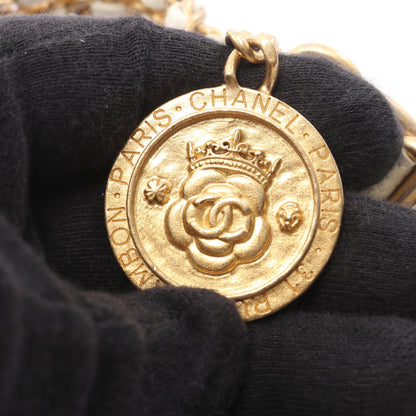 マトラッセ チェーンショルダーバッグ キャビアスキン ホワイト ゴールド金具 シャネル バッグ CHANEL