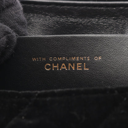 マトラッセ チェーンショルダーバッグ ベロア ブラック ゴールド金具 2WAY シャネル バッグ CHANEL