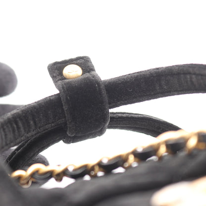 マトラッセ チェーンショルダーバッグ ベロア ブラック ゴールド金具 2WAY シャネル バッグ CHANEL