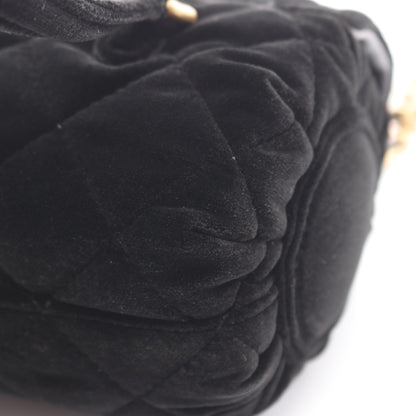 マトラッセ チェーンショルダーバッグ ベロア ブラック ゴールド金具 2WAY シャネル バッグ CHANEL