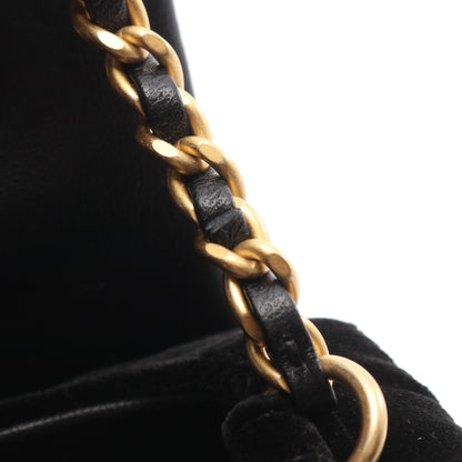 マトラッセ チェーンショルダーバッグ ベロア ブラック ゴールド金具 2WAY シャネル バッグ CHANEL