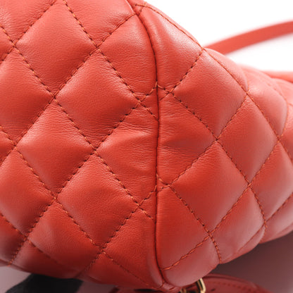 マトラッセ バックパック リュックサック レザー オレンジ ゴールド金具 シャネル バッグ CHANEL