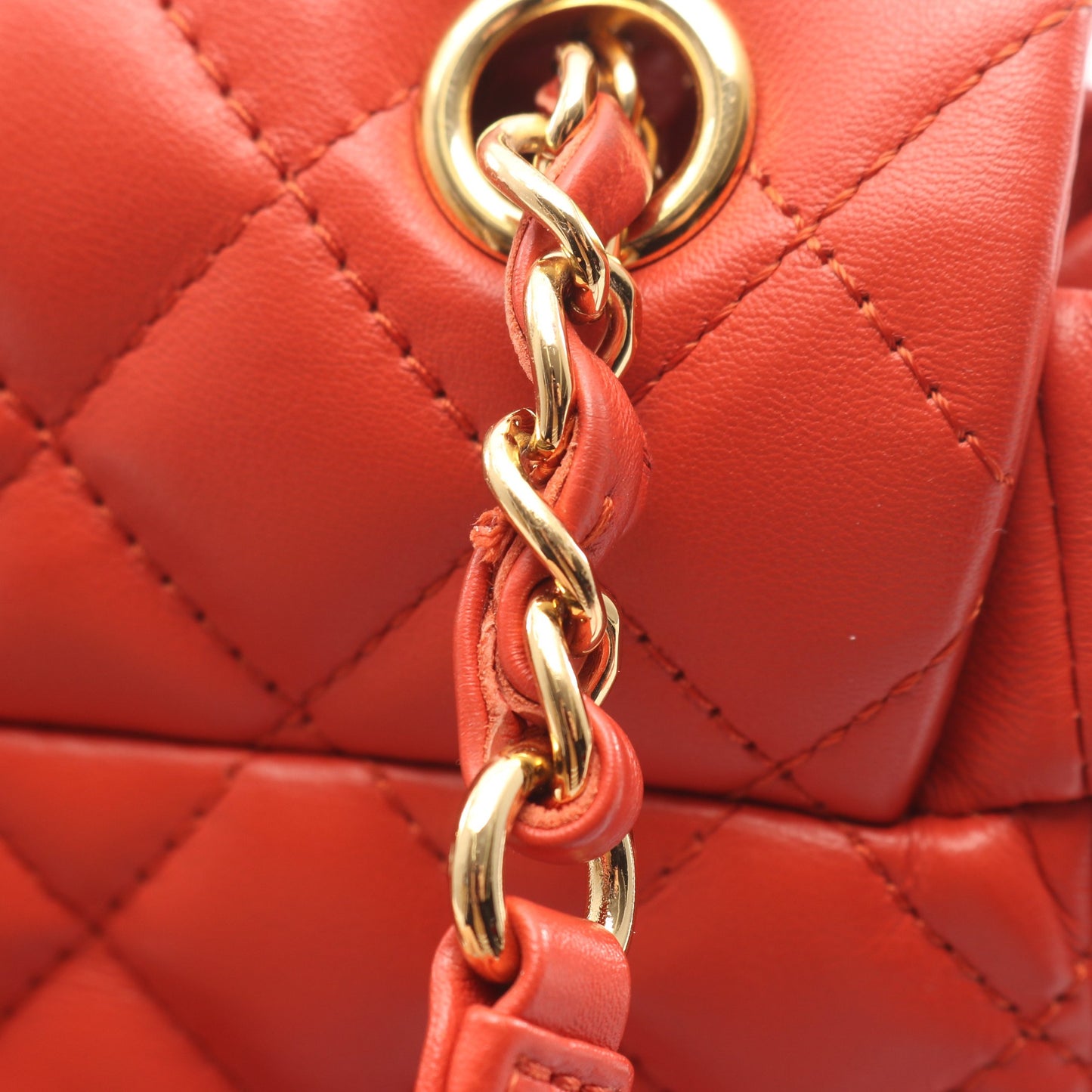 マトラッセ バックパック リュックサック レザー オレンジ ゴールド金具 シャネル バッグ CHANEL