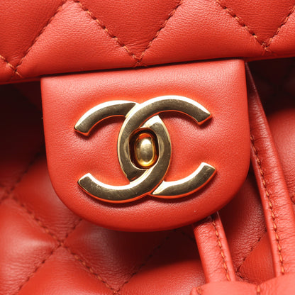 マトラッセ バックパック リュックサック レザー オレンジ ゴールド金具 シャネル バッグ CHANEL