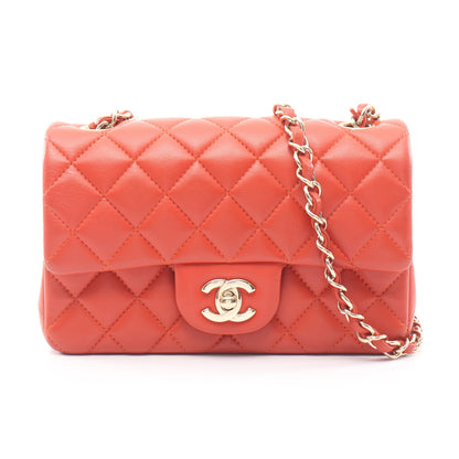 ミニマトラッセ20 チェーンショルダーバッグ ラムスキン レッドブラウン ゴールド金具 シャネル バッグ CHANEL
