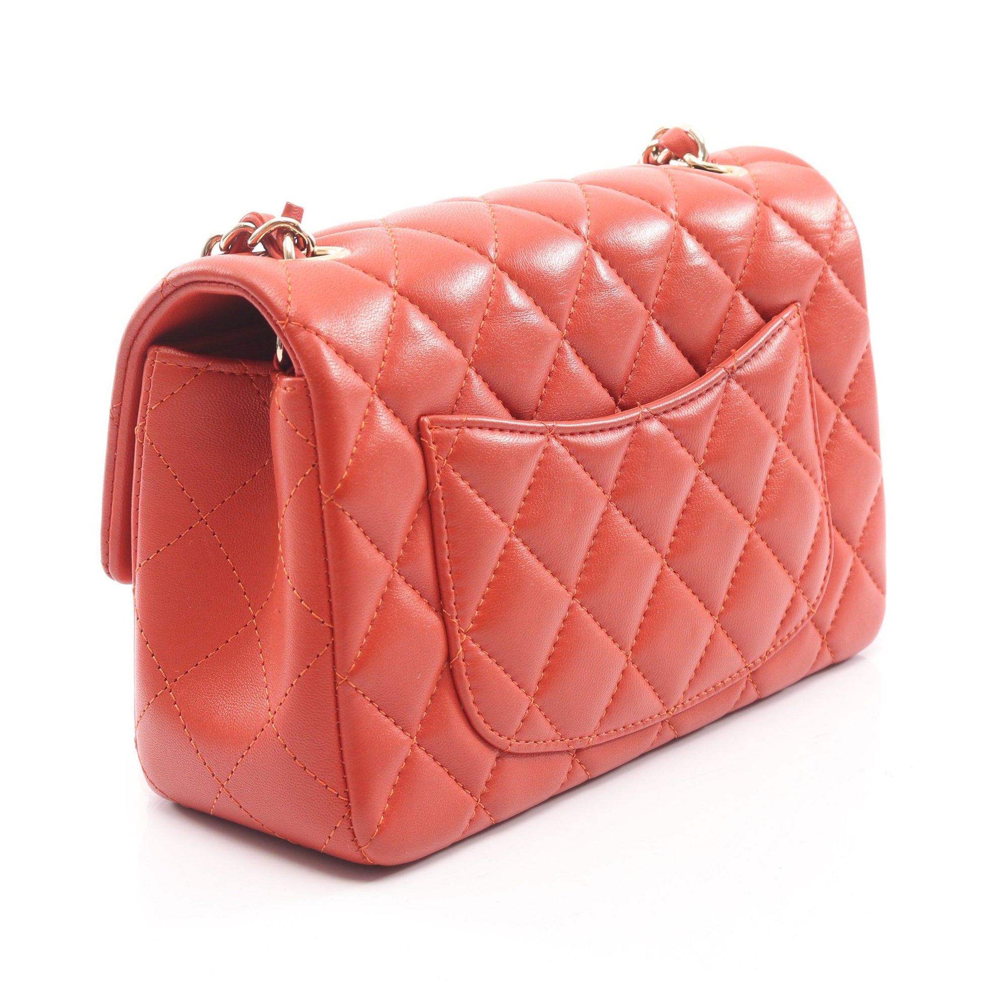 ミニマトラッセ20 チェーンショルダーバッグ ラムスキン レッドブラウン ゴールド金具 シャネル バッグ CHANEL