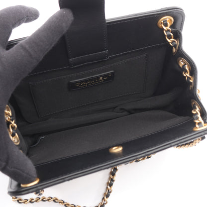 マトラッセ ココマーク チェーンショルダーバッグ ラムスキン ブラック ゴールド金具 シャネル バッグ CHANEL