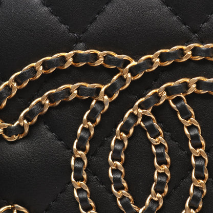 マトラッセ ココマーク チェーンショルダーバッグ ラムスキン ブラック ゴールド金具 シャネル バッグ CHANEL