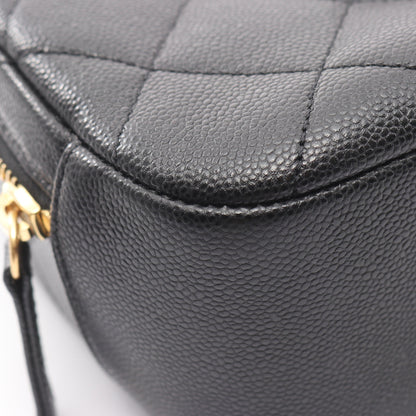 マトラッセ バニティバッグ チェーンショルダーバッグ キャビアスキン ブラック ゴールド金具 シャネル バッグ CHANEL