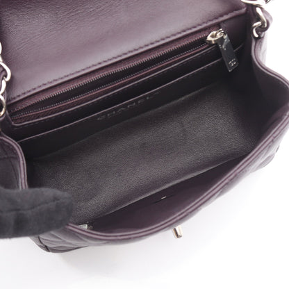 ミニマトラッセ チェーンショルダーバッグ ラムスキン ダークブラウン シルバー金具 シャネル バッグ CHANEL