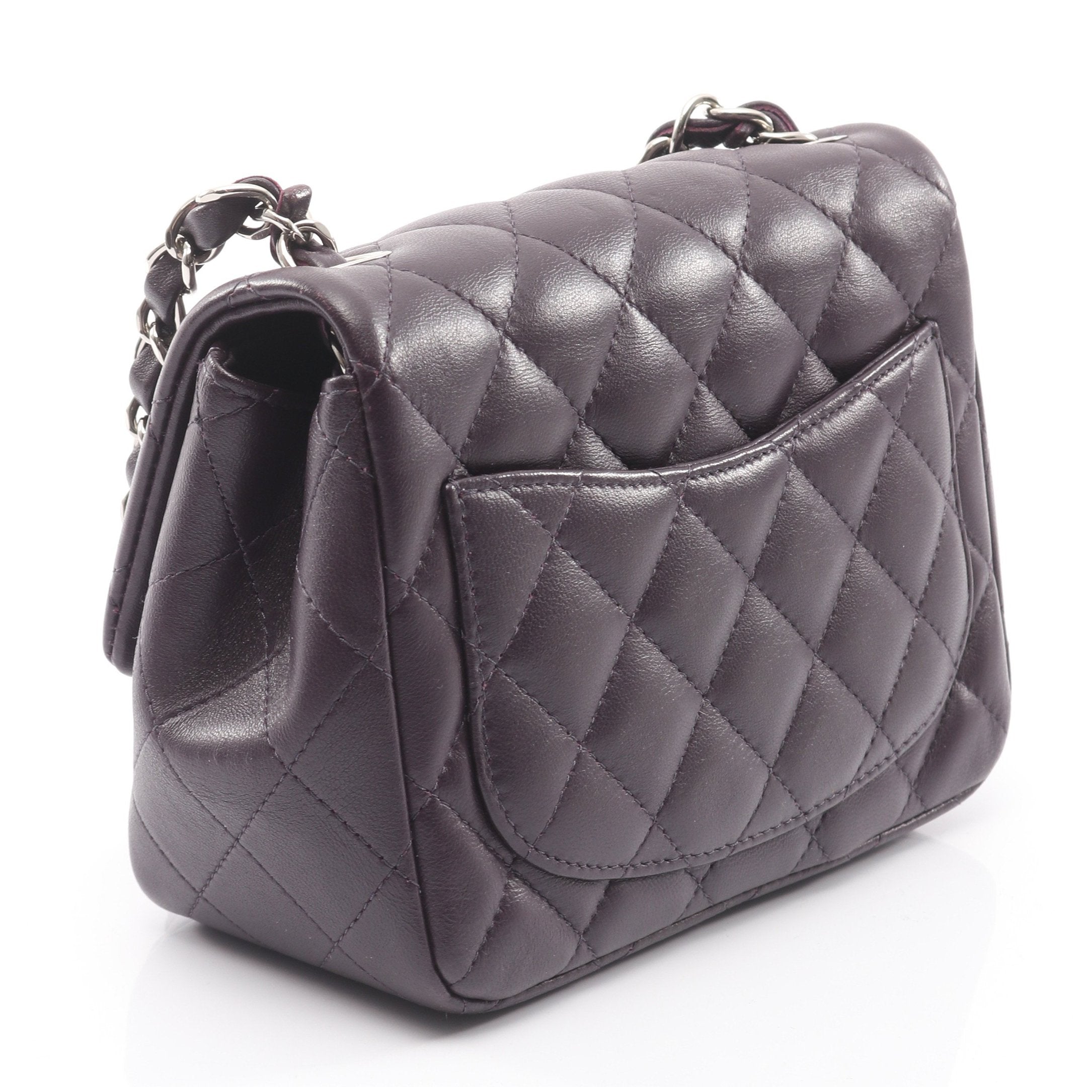 ミニマトラッセ チェーンショルダーバッグ ラムスキン ダークブラウン