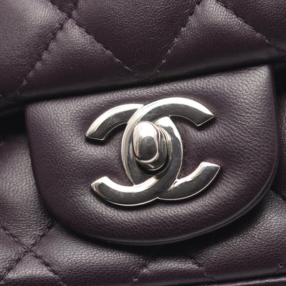 ミニマトラッセ チェーンショルダーバッグ ラムスキン ダークブラウン シルバー金具 シャネル バッグ CHANEL