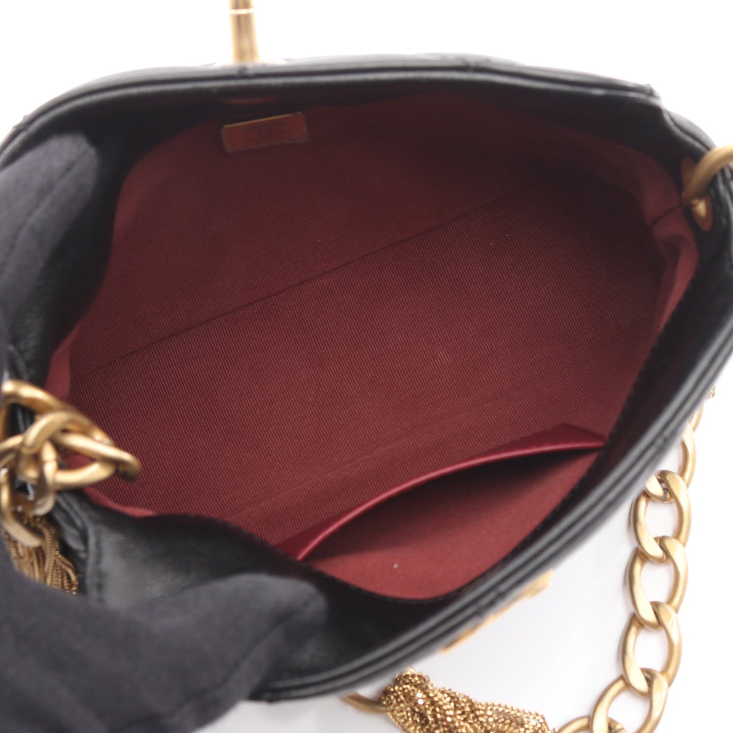 マトラッセ チェーンショルダーバッグ レザー ブラック ゴールド金具 シャネル バッグ CHANEL