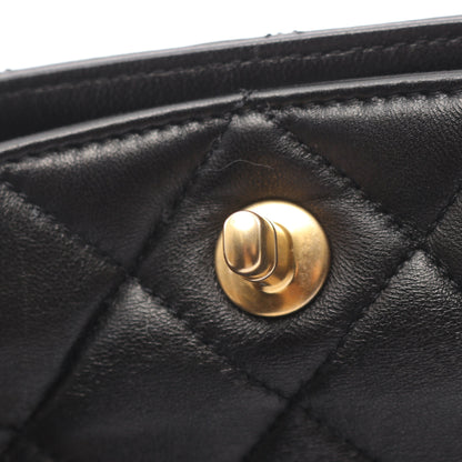 マトラッセ チェーンショルダーバッグ レザー ブラック ゴールド金具 シャネル バッグ CHANEL