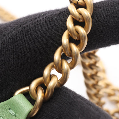 ボーイシャネル マトラッセ チェーンウォレット ラムスキン ライトグリーン ゴールド金具 シャネル バッグ CHANEL