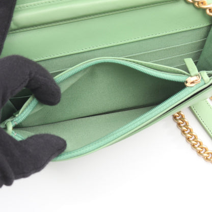 ボーイシャネル マトラッセ チェーンウォレット ラムスキン ライトグリーン ゴールド金具 シャネル バッグ CHANEL