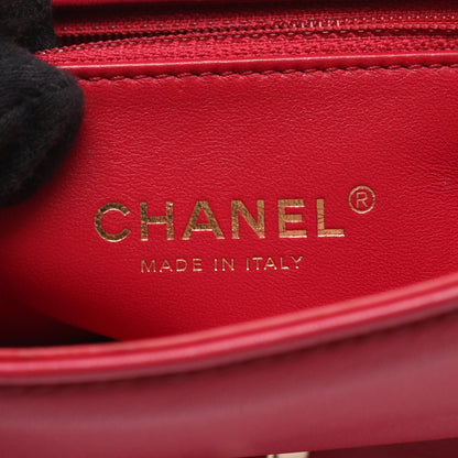 チェーンショルダーバッグ ラムスキン レッド ゴールド金具 2WAY シャネル バッグ CHANEL