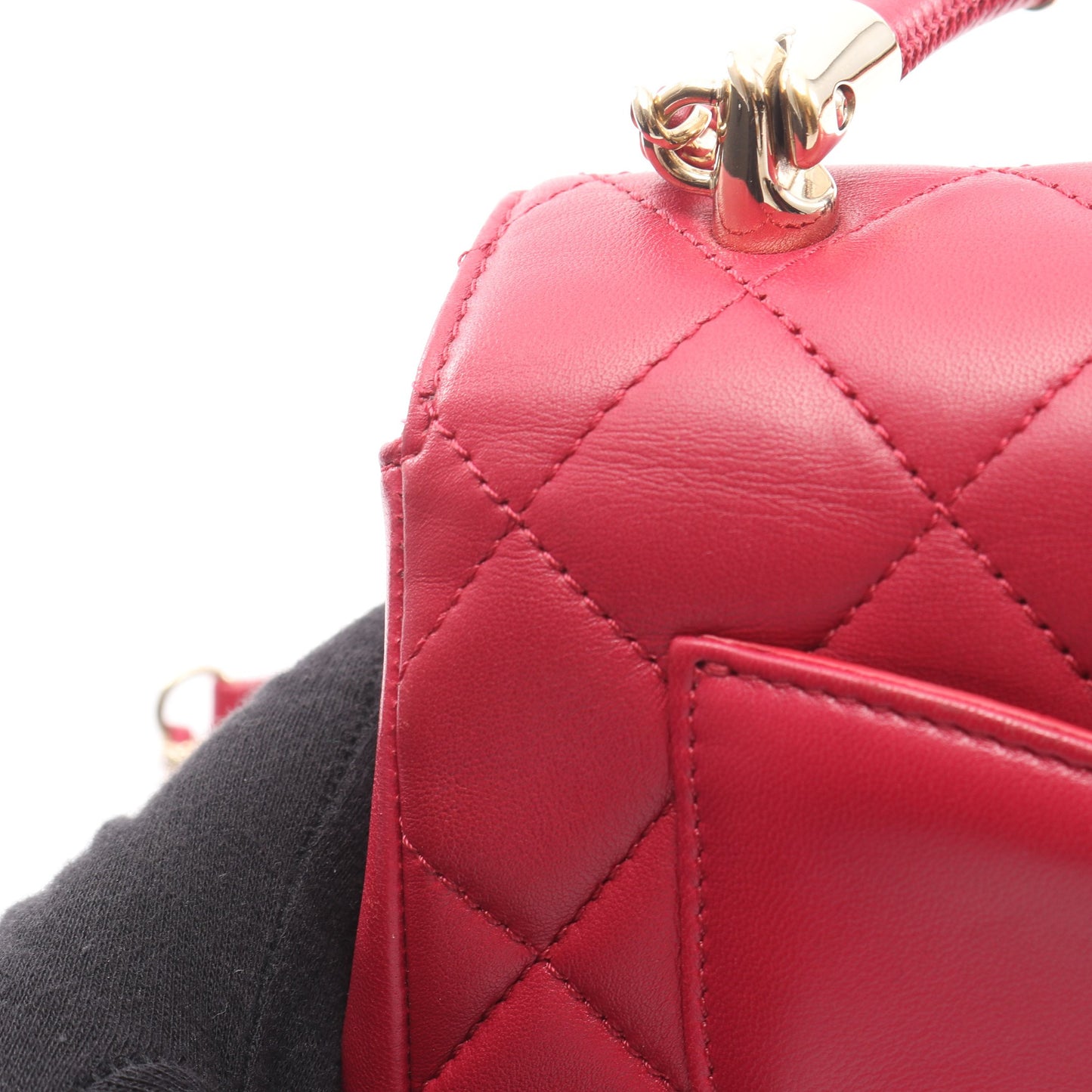 チェーンショルダーバッグ ラムスキン レッド ゴールド金具 2WAY シャネル バッグ CHANEL